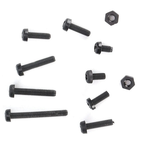 Heavy Duty 160 Piece M3 Nylon Fastener Kit With Non Conductive Hex Socket Screws Nuts And Washers showing black screws and nuts.