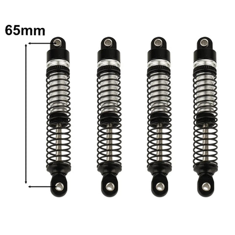65mm Aluminum Shocks Absorbers Beefed-Up Set For 1/18 RC Crawler TRX4M TRX-4M Bronco Defender K10 Upgrades, four shocks