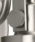 Close-up of antique nickel finish detail on One Light Pendant From Archie Collection With Clear Prismatic Glass, 10.5 Inch Diameter