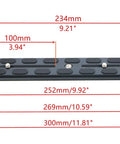 Universal 300mm Lengthened Quick Release Plate Slide Rail With D Ring Screw For Tripod Ball Head DSLR Camera dimensions diagram