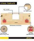 Heavy Duty Bamboo Router Jig Template Kit For Bullseye Straight Door Latch And Strike Plate Mortise Cuts With Quick Guide System - A Strike Template with Adjustable Door Stops and Solid Bamboo.