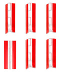 Six Piece Clear Acrylic Hinges, 100x42mm Invisible Self Adhesive Backing, 275 Degree Swivel, flat out dependable for cabinets.