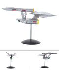 Lit LED Spaceship Model Kit For Display in One Thousandth Scale Lifelike Spaceship Ornament with Warm Light Easy To Assemble Plastic Display Figure For Hobbyists Perfect Desktop Decor For Collectors And Sci-Fi Fans Alike With A Rich Warm Glow And Durable, shown with base and support rod.