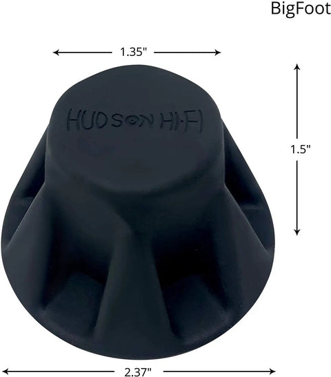 4 Pack 1.5 Inch Bigfoot Isolation Feet For Audio Gear Non Adhesive Vibration Dampers To Slash Turntable Subwoofer And Amplifier Vibration While Boosting Clean Defined Bass And Crisp Sound With 50 Duro Non Skid Rubber Bumpers
