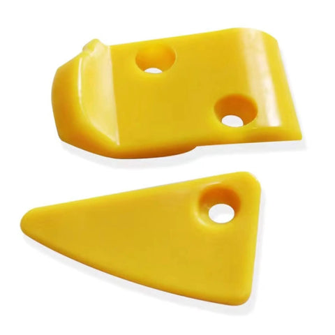 Tire Changer Plastic Inserts Kit For Duck Head Mount And Demount, bright yellow nylon inserts with holes, 2 pack set