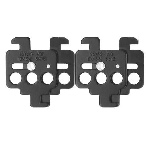 Snap On Circuit Breaker Lockout Device A4 Steel Three Hole Design for quick setup shown as dual black lockouts.