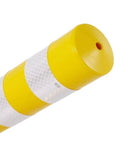 Real Deal Removable Safety Bollard 34.5 Inch Reflective Yellow Traffic Post close-up showing reflective band and yellow top.