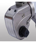 Close-up of Heavy Duty Square Drive Hydraulic Torque Wrench Featuring Rock Solid Precision Machined Construction with clear measurement scale.