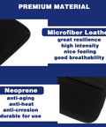 Microfiber leather and neoprene materials for Tesla Model 3 Model Y Center Console Screen Protector Cover Sleeve, showing durability features.