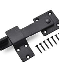 16 Piece Iron Gate Latch And Heavy Duty Fence Lock With Gravity Bolt Design Delivers Top Shelf Yard Security With Lock It Up Tight Handles And No Sweat Installation. Black iron latch with screws.
