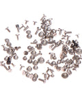 100 Piece Watch Battery Clamp Screw Assortment Set Hella Durable Precision Micro Fasteners, assorted silver screws for watch repair.