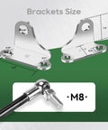 Heavy Duty RV Gas Struts 16 Inch With 38 Pounds Of Assisting Force for installation brackets and M8 connection hardware.