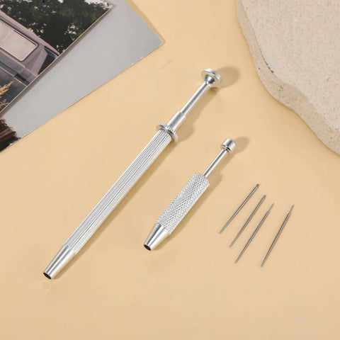 Piercing Taper Ball Grabber Tool For Easy Jewelry Swaps And Insertion; Flat Back Earrings Kit with stainless steel tools and needles.