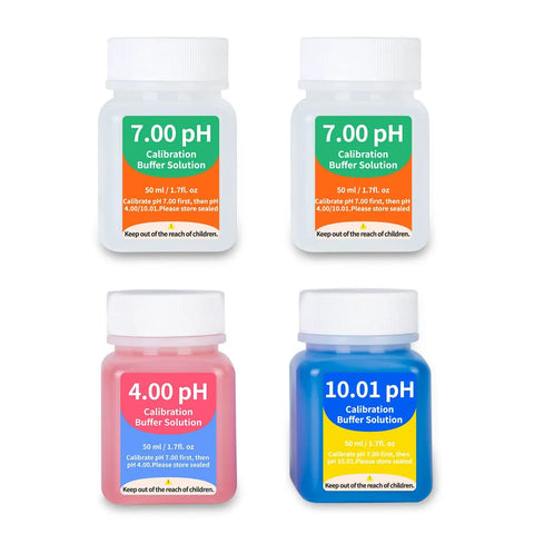 pH Calibration Solution Kit Four 50 mL Bottles With Buffers 7.00 4.00 And 10.01 For pH Meter Calibration Easy Immersion No Fuss Accurate Readings For Lab Or Home