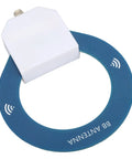 Portable Shortwave Loop Antenna With Adjustable Gain For 9.9kHz To 181MHz Rotatable AM FM SW Reception in blue and white