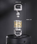 Quick Release Titanium Keychain With 2 To 28mm Rings, Swivel Heavy Duty Key Ring components shown with measurements