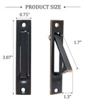 Oil Rubbed Bronze pocket door pull and edge pull set dimensions, 6 inch recessed finger flush handles for closet, sliding, barn doors.