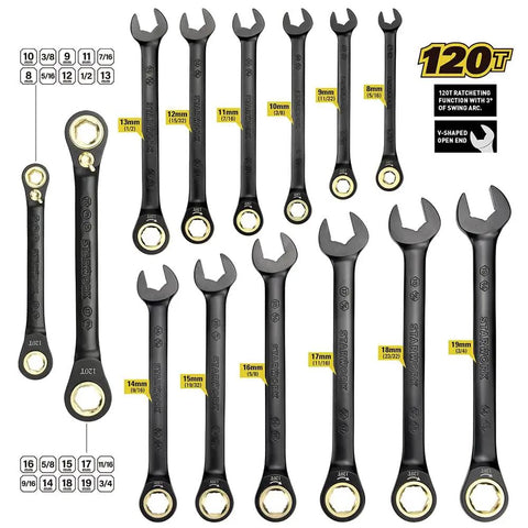 True Mechanic 312 Piece Tool Set With Ratchet And Socket System 120 Tooth Reversible Ratchet Two In One SAE And Metric Wrenches