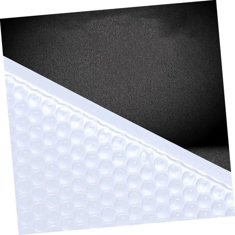 Corner view of White Bubble Mailers 24x35cm Plus 5cm Padded Envelopes Shockproof Packaging Bags showing bubble interior