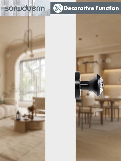 Crystal And Brushed Gold Door Knobs For Bedroom And Bathroom, Privacy Lock, visible from side installed in modern interior
