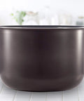Side view of 8 Qt Ceramic Inner Pot With Nonstick Coating For Instant Pot Multicookers The Go To Rice Cooker Pot, gray color.