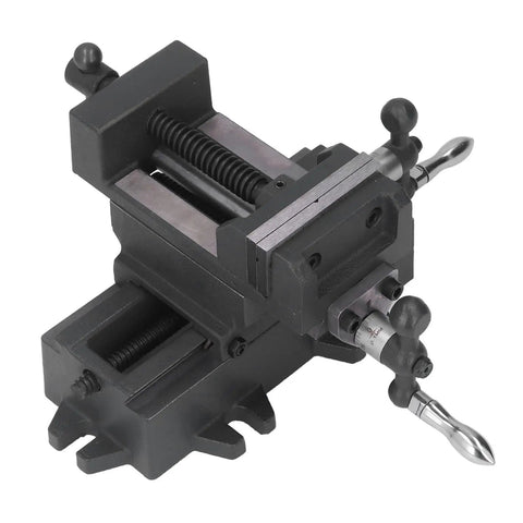 Saskate Cross Slide Machine Vise 3 Inch Cast Steel Bench Vise For Milling Drill Press With Precision Handwheel 01mm Increments.