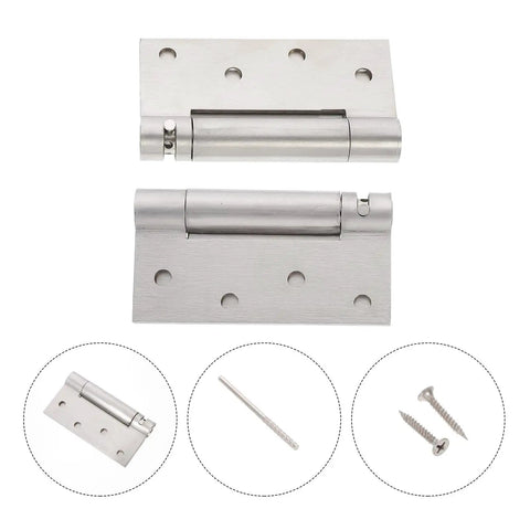 Stainless Steel Self Closing Cabinet Door Hinges 2 Pack Adjustable Heavy Duty Hidden Spring With Quiet Operation And Smooth Durable Performance