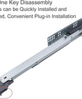 Heavy Duty Smooth Ride Push To Open Undermount Drawer Slides With Full Extension Cabinet Rails and Built In Soft Close Track, 14 Inches long.