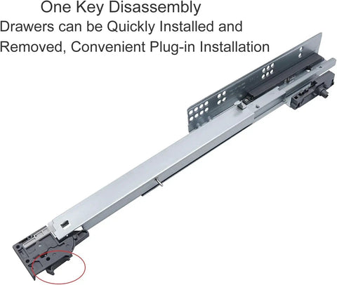 Heavy Duty Smooth Ride Push To Open Undermount Drawer Slides With Full Extension Cabinet Rails and Built In Soft Close Track, 14 Inches long.