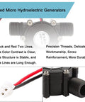Micro Hydroturbine Water Turbine Generator for DC 12V Power, showing compact design and red and black wires