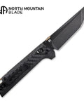 Chop2 Folding EDC Knife With Crossbar Lock 3.54 Inch D2 Tanto Blade And Carbon Fiber Handle for outdoor use