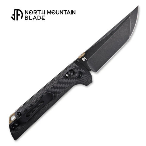 Chop2 Folding EDC Knife With Crossbar Lock 3.54 Inch D2 Tanto Blade And Carbon Fiber Handle for outdoor use