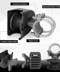 4 Pack Sliding Gate Rollers With Protective Wheel Covers, Nylon Cantilever Rollers shown with wear-resistant roller and nylon cover