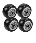 4 Piece Set 2 Inch Single Wheel Furniture Caster With Double Bearing Cover Black Medium Size For Chairs Desks Tables And Cabinets