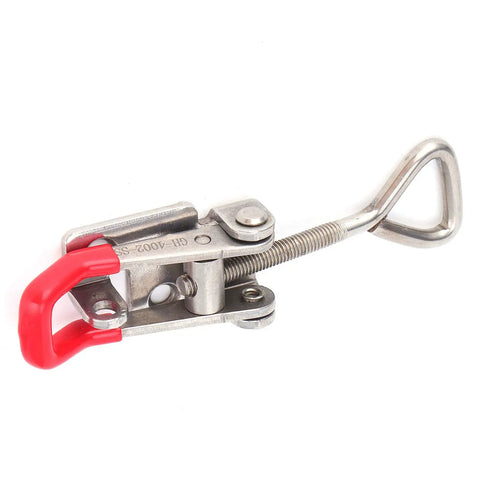 Heavy Duty Toggle Clamp Latch Adjustable Stainless Steel Draw Catch With 450 Pound Capacity shown in close-up view.