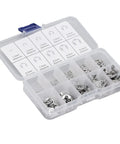 200Pcs E Clip Assortment Kit Stainless Steel External Retaining Circlip For Bearing Gear Pulley Axle Shaft with case compartments