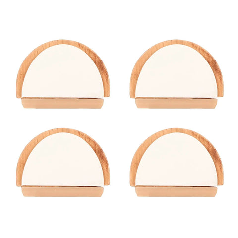 Heavy Duty Door Stops With Durable Synthetic Wood And Silicone Construction, set of 4 semi-circle design, modern low profile
