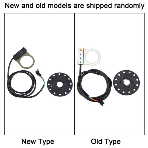 Comparison of new and old Electric Bike Speed Sensor with Dual Magnetic Detection and 12 Magnet Steel PAS, plug and play ready.