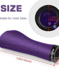 Single Lock-On Mountain Bike Grips in purple, ergonomic anti-slip rubber design, 133 mm long, suitable for 22.2 mm handlebars.