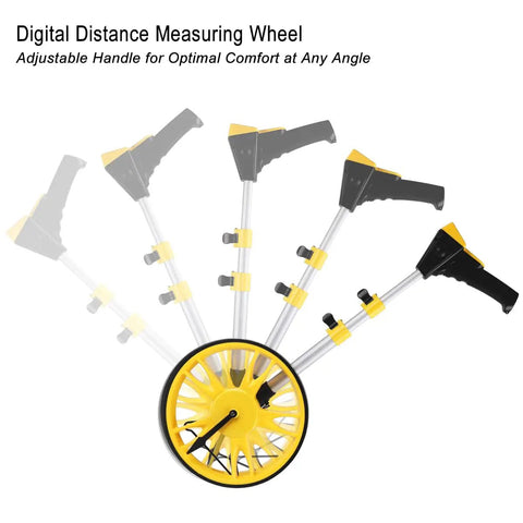 ULTRAK M180 Digital Measuring Wheel - Feet/Meters, Backlit Display & Memory with adjustable handle in various positions.