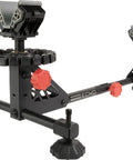 Echo Durable Adjustable Rifle Shooting Rest with steel frame and non-slip rubber stock rest in side view