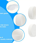 Six Pack Of 53Mm Screw On Water Bottle Caps With Foam Lined Leak Free Seal For 5 Gallon Jugs Rock Solid Replacement Lids 53 400 Thread Size Easy Change White, PE foam gasket and anti-slip texture.