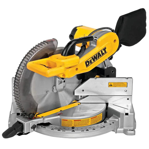 Miter Saw With Double Bevel And Compound 12 Inch Blade 15 Amp Power For Real Worksite Tough Precision Cuts Crown Molding And Base Moldings Tall Sliding Fences Support Six And Five Eighths Inch Crown And Six And Half Inch Base DWS716