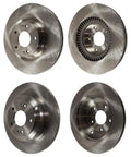 Top Shelf Four Piece Iron Plain Brake Rotor Set For Front And Rear Compatible With Hyundai Genesis Coupe 2010 To 2016 featuring four iron brake discs.