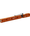 Rechargeable LED Penlight With Twist Focus System delivers 500 lumens in a compact orange body, pocket size for EDC, built tough.