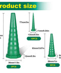 Hydraulic Oil Service Plugs Kit 25 Piece Universal Rubber Plugs And Caps For Hoses And Oil Lines Irrigation 3 Sizes Pro Grade Durable Heavy Duty Leak Proof Green showcasing the 3 plug sizes in millimeters and inches.