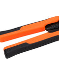Heavy Duty Yet Lightweight Multi Function Wire Stripper With Slick Comfort Grip, orange and black handles for precision work on wires.