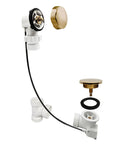 Rock Solid 1 1/2 Inch Schedule 40 Pvc Cable Driven Bath Waste Kit with brass parts and PVC fittings for tub drain.