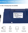 Counterfeit Bill Detector With LED UV Light 365nm Ultra Bright Go To Money Verification Tool For Bills Long Life LED No Tube Replacement Fake Money Detector Machine Blue back view with charging options