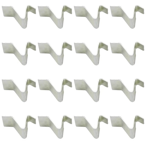 16 Pcs Adjustable Shelf Clips For Metal Shelving And Cabinets, smooth finish, silver gray clips arranged in four rows
